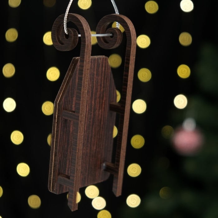 Елочное украшение Елочное украшение "Саночки №2", 12,5 х 6 см