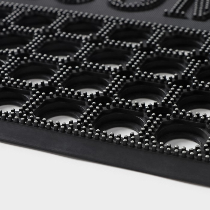 Коврик придверный ячеистый Доляна, 44,5×75 см, цвет чёрный Коврик придверный ячеистый Доляна, 44,5×75 см, цвет чёрный