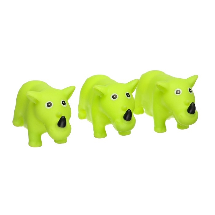 Набор резиновых игрушек для ванны &laquo;Мыльница: Носорог&raquo;, 3 шт, Крошка Я