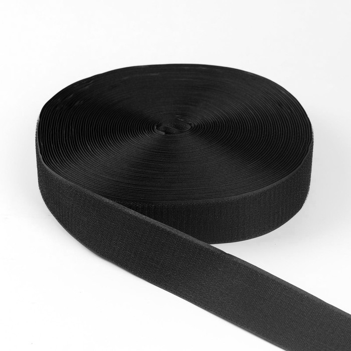 Липучка, 50 мм × 25 ± 1 м, цвет чёрный Липучка, 50 мм × 25 ± 1 м, цвет чёрный