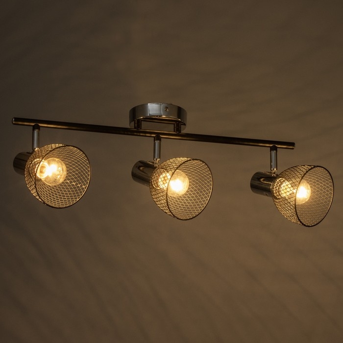 Светильник Светильник "Мэдока" 3х60Вт Е14 черный/хром 57х10х19,5см