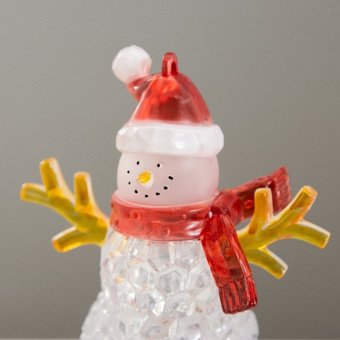 Ночник "Снеговик" LED 1Вт RGB 3хLR44 прозрачный 8х8х10см RISALUX