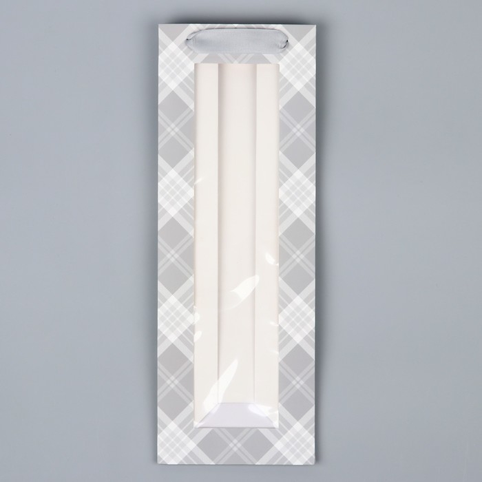 Пакет подарочный под бутылку, упаковка, «Клетка», 36 х 13 х 10 см Пакет подарочный под бутылку, упаковка, «Клетка», 36 х 13 х 10 см