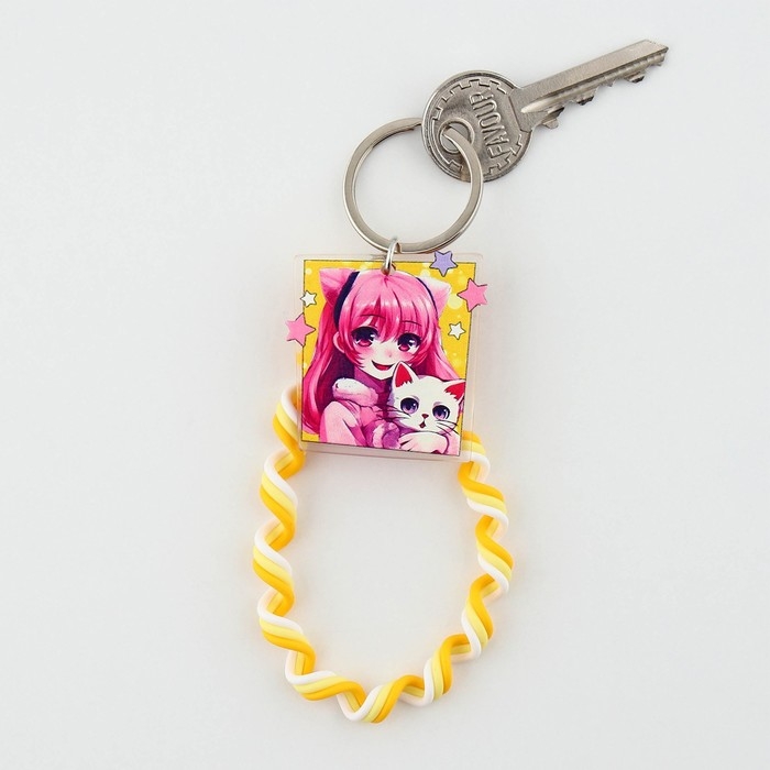 Брелок для ключей детский шнурок «Счастливая», 15 х 6 см Брелок для ключей детский шнурок «Счастливая», 15 х 6 см