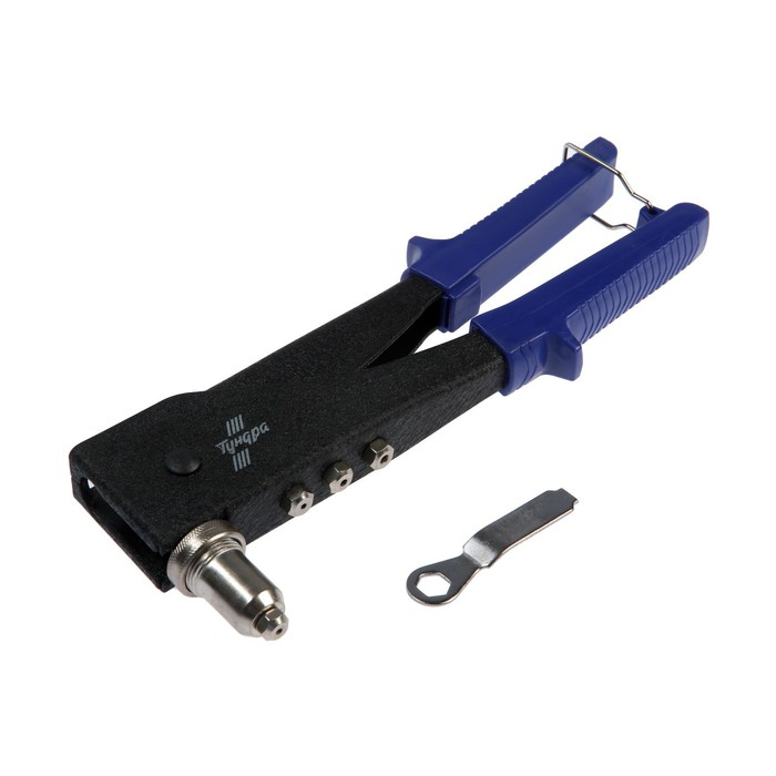 Заклепочник ТУНДРА, 250 мм, поворотный 0-90°, заклепки 2.4 - 3.2 - 4 - 4.8 мм Заклепочник ТУНДРА, 250 мм, поворотный 0-90°, заклепки 2.4 - 3.2 - 4 - 4.8 мм