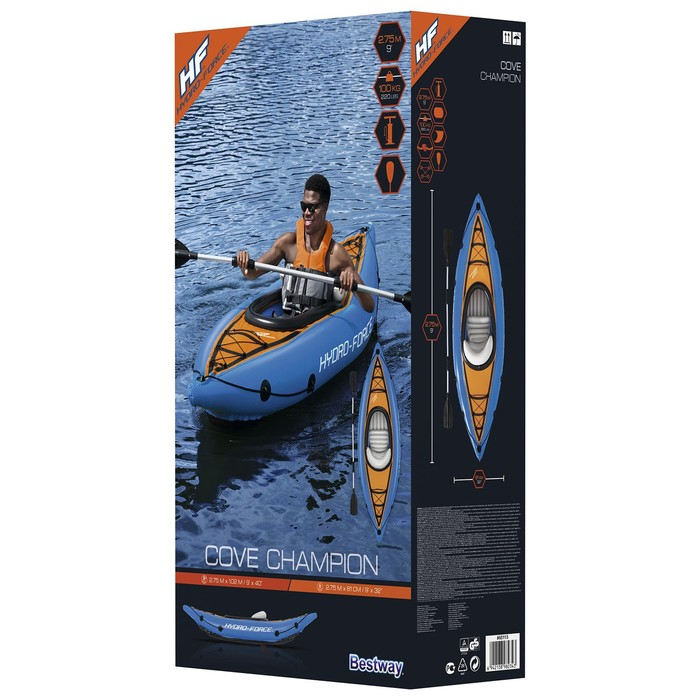 Лодка надувная Cove Champion, 275 x 81 см, вёсла, насос, 65115 Bestway Лодка надувная Cove Champion, 275 x 81 см, вёсла, насос, 65115 Bestway