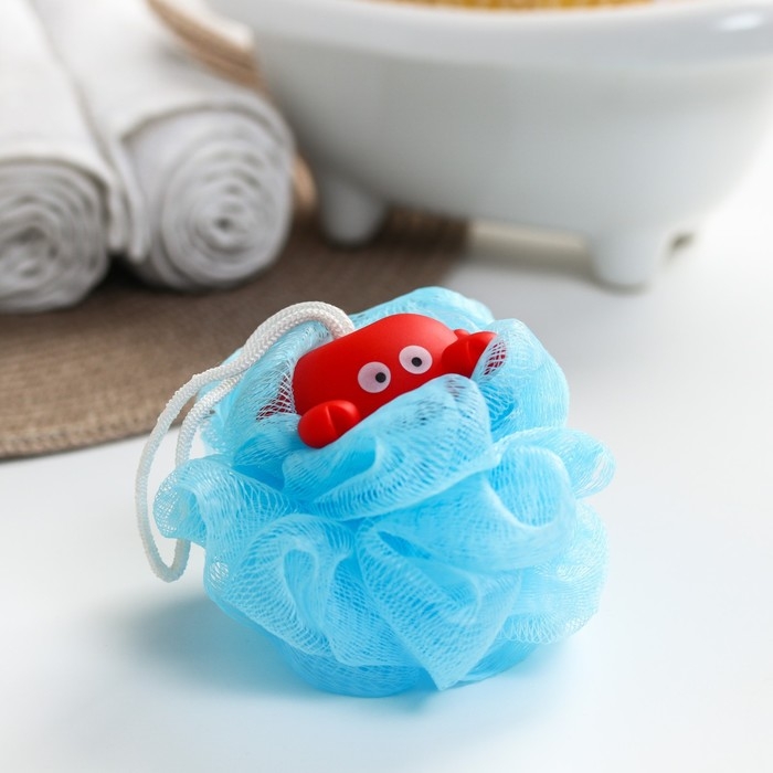 Мочалка детская для купания с петелькой «Крабик» Мочалка детская для купания с петелькой «Крабик»