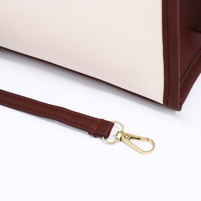 Сумка кросс-боди на молнии, цвет белый/коричневый Сумка кросс-боди на молнии, цвет белый/коричневый