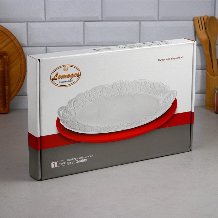 Блюдо Veronica, овальное, белое, фарфор, Иран Блюдо Veronica, овальное, белое, фарфор, Иран