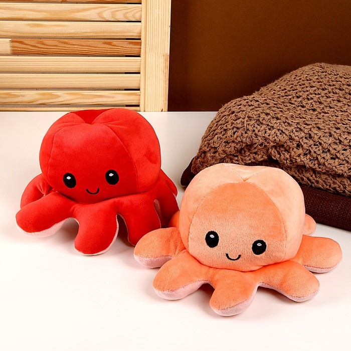 Мягкая игрушка «Осьминог», перевёртыш, цвет МИКС Мягкая игрушка «Осьминог», перевёртыш, цвет МИКС