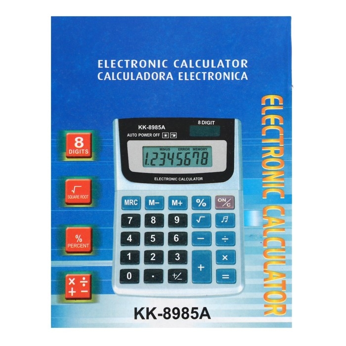 Калькулятор настольный, 8 - разрядный, KK - 8985А, с мелодией Калькулятор настольный, 8 - разрядный, KK - 8985А, с мелодией