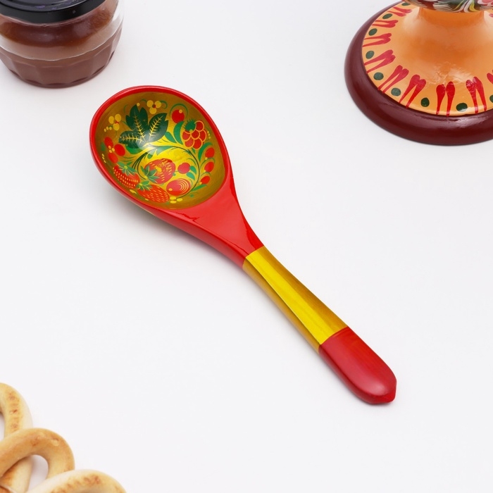 Ложка &laquo;Ягодка&raquo;, салатная, 6&times;21, хохлома, МИКС
