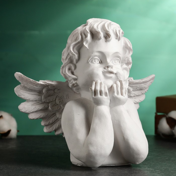 Фигура Фигура "Ангелочек лежит" белый, 21х10х20см