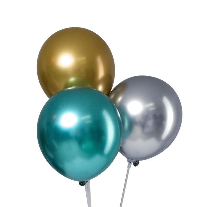 Шар латексный 12" &laquo;Хром&raquo;, металл, набор 50 шт., цвета МИКС