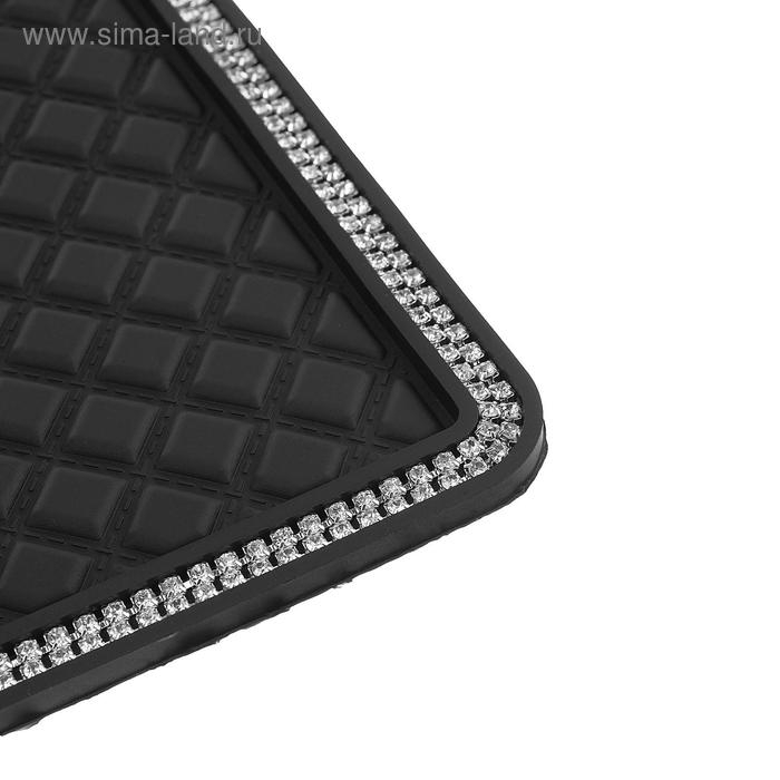 Коврик противоскользящий со стразами, 17 х 14 см, черный Коврик противоскользящий со стразами, 17 х 14 см, черный