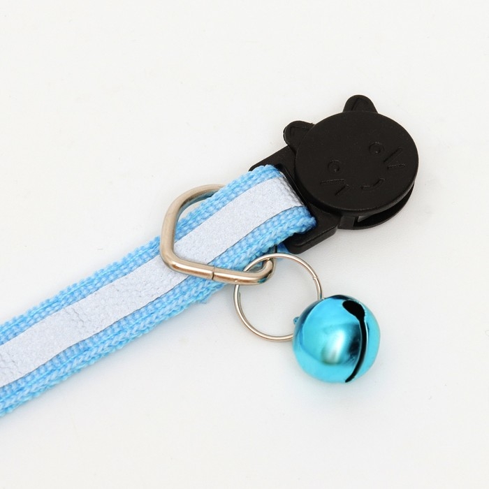 Ошейник кошачий светоотражающий, 19-32 х 1 см, голубой Ошейник кошачий светоотражающий, 19-32 х 1 см, голубой