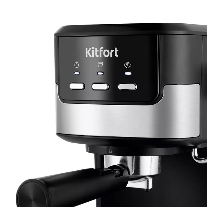 Кофеварка Kitfort КТ-7211, рожковая, 1100 Вт, 1.25 л, капучинатор, чёрная Кофеварка Kitfort КТ-7211, рожковая, 1100 Вт, 1.25 л, капучинатор, чёрная
