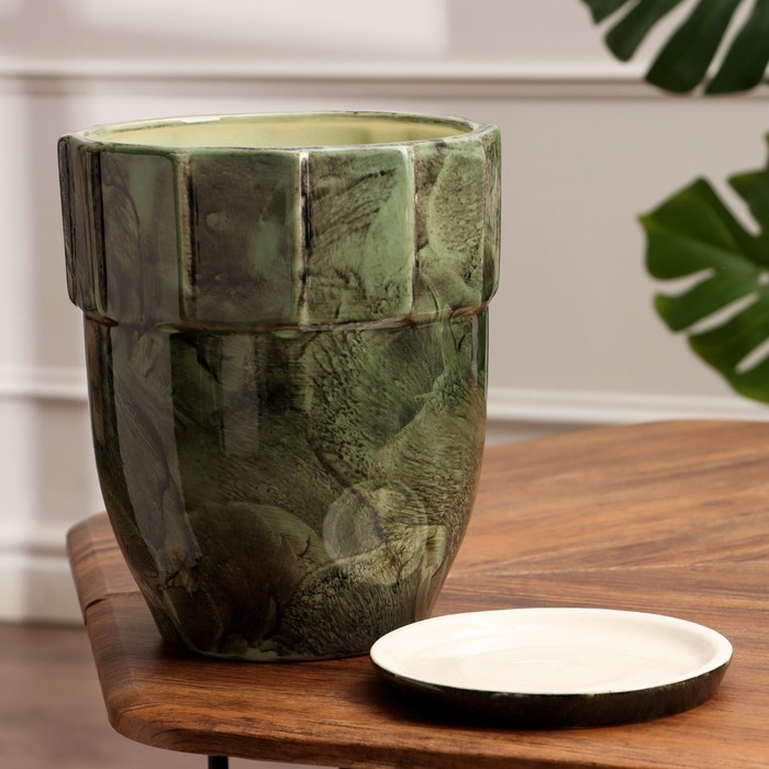 Набор горшков 3 шт. Набор горшков 3 шт. "Башня" зеленый 11 л/ 5 л/1,7 л