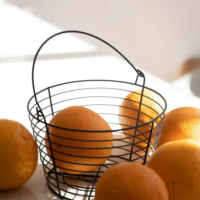 Фруктовница Доляна, 19,5×19,5×13 см, цвет чёрный