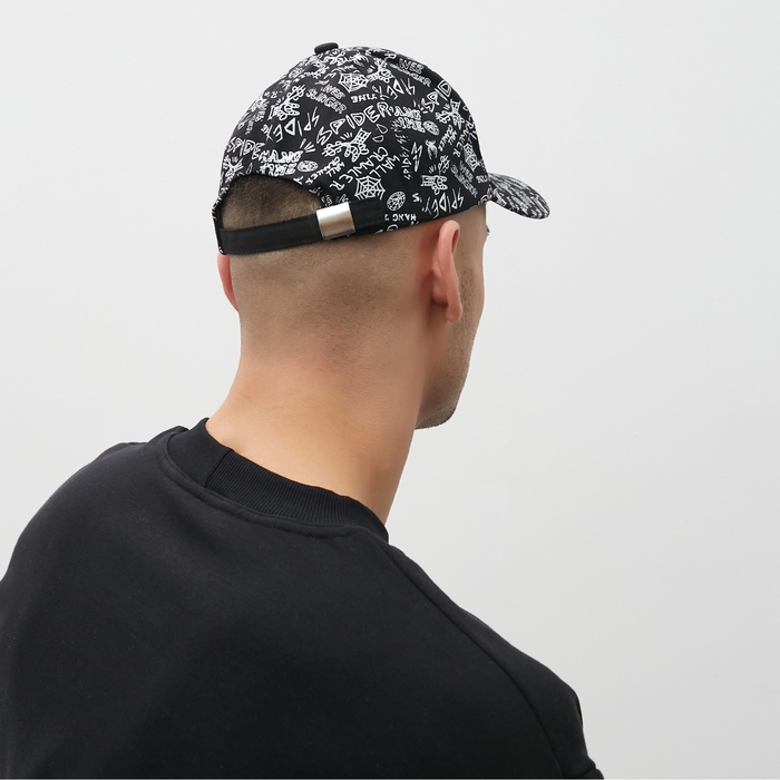 Кепка MINAKU с надписями, цвет чёрный, р-р 58 Кепка MINAKU с надписями, цвет чёрный, р-р 58
