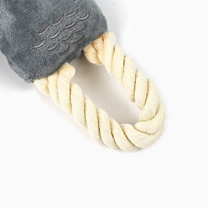 Игрушка для собак с канатом «Сова», 20 х 15 см, серый Игрушка для собак с канатом «Сова», 20 х 15 см, серый