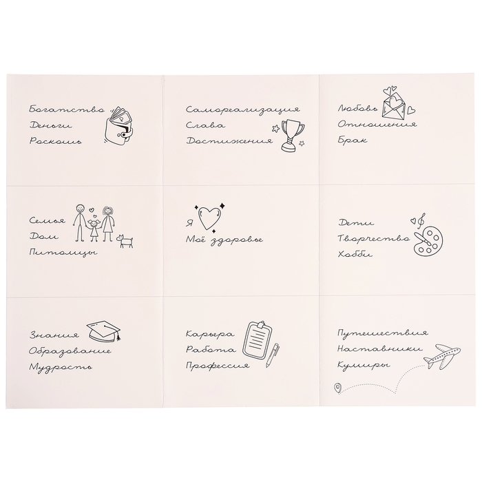 Карта желаний, с наклейками