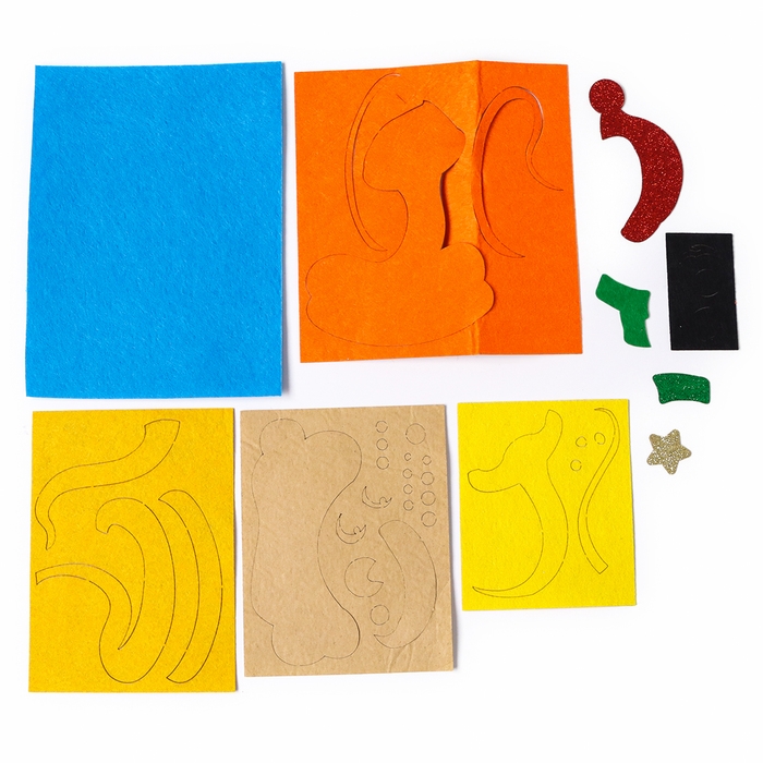 Аппликация из фетра на новый год «Веселая Змея», новогодний набор для творчества Аппликация из фетра на новый год «Веселая Змея», новогодний набор для творчества