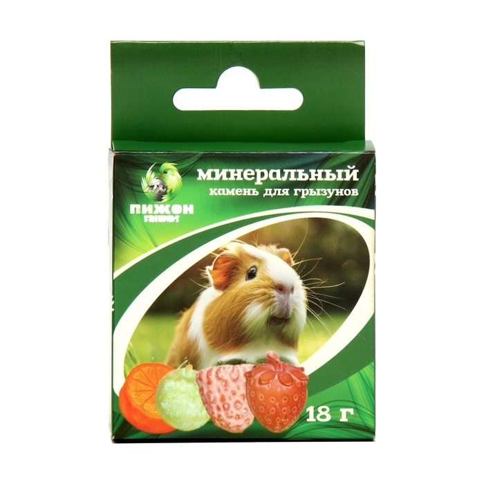 Минеральный камень  Минеральный камень "Пижон" для грызунов, фрукты, набор из 4 шт, 18 г