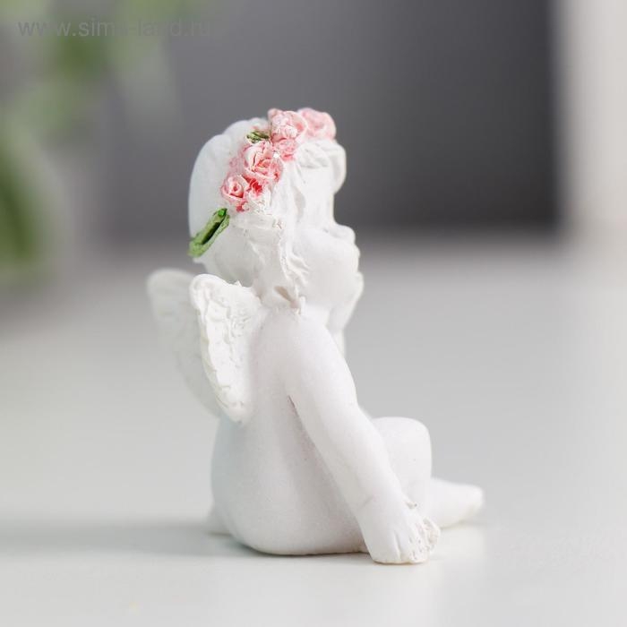 Сувенир полистоун Сувенир полистоун "Ангелочек в розовом веночке" МИКС 5х3,5х3 см