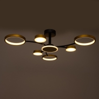 Люстра с ПДУ 2299/7GD LED 136Вт 3000-6000К золото 77х77х18 см BayerLux