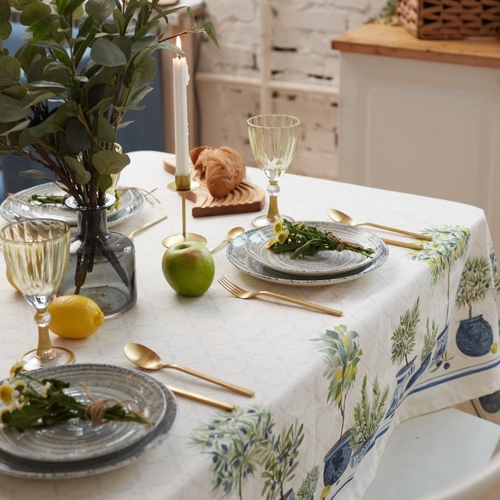 Скатерть "Этель" Olives 149х220см, 100% хл, , репс 210 г/м2