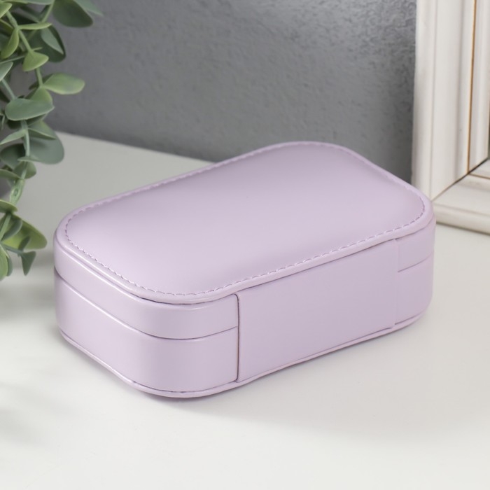 Шкатулка кожзам для украшений  Шкатулка кожзам для украшений "Эмори" сиреневая15х10х4,5 см