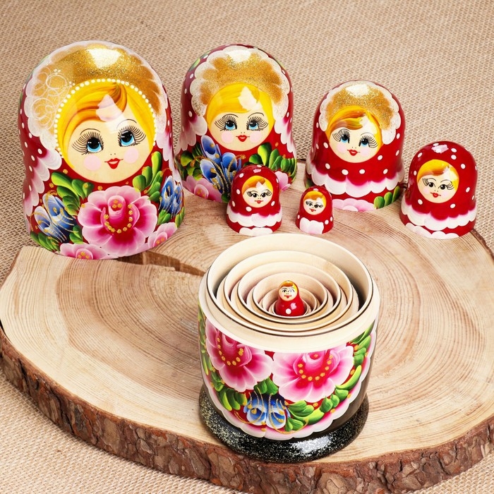 Матрешка  Матрешка "Цветы" , 7-кукольная,  10х20 см, ручная роспись