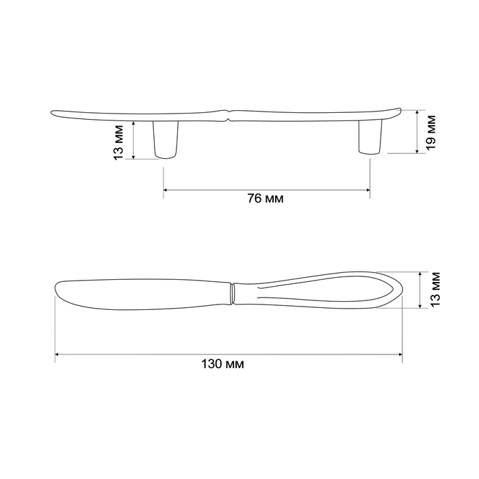 Ручка-скоба Ручка-скоба "Нож" CAPPIO RSC002, м/о 76 мм, цвет хром