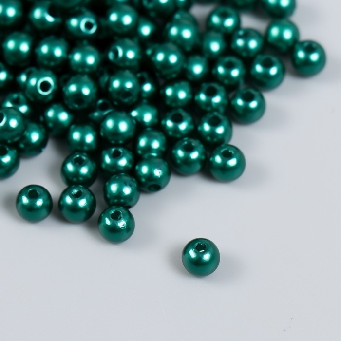 Бусины для творчества пластик Бусины для творчества пластик "Опаловый-зелёный" набор 200 шт d=0,6 см
