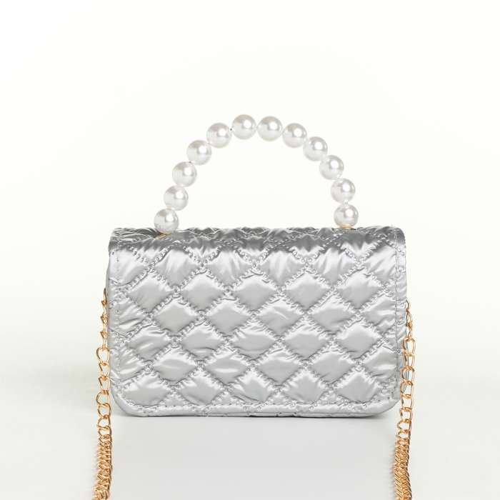 Сумка детская для девочки на молнии «Выбражулька», цвет серебряный