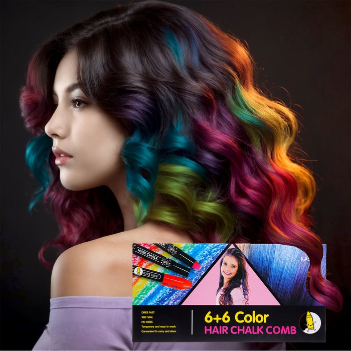 Набор для волос: мелки и фломастеры Набор для волос: мелки и фломастеры