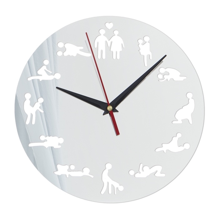 Часы настенные интерьерные, 3d  Часы настенные интерьерные, 3d "Позы", бесшумные, наклейка, большие, d-24 см