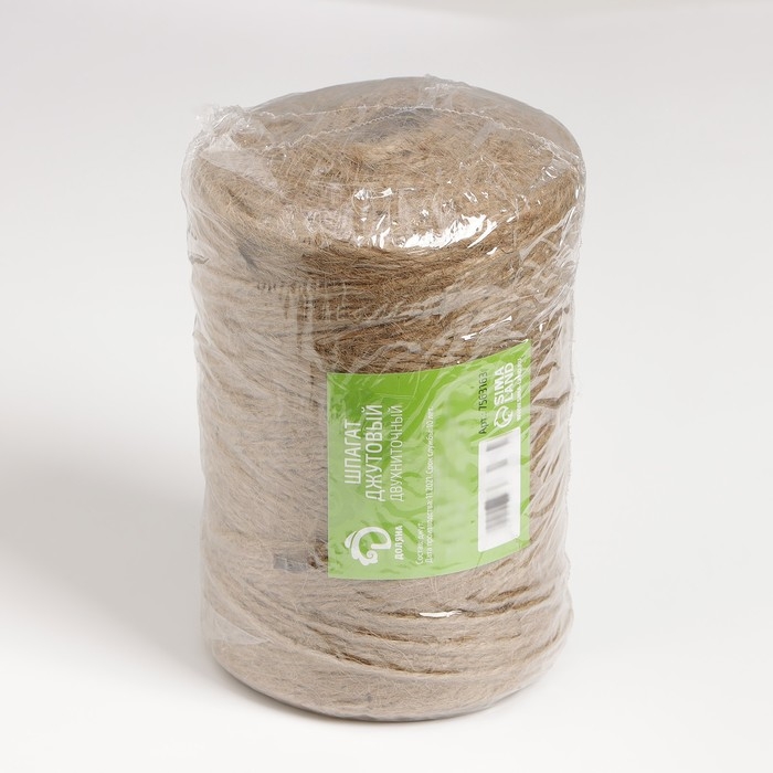 Шпагат джутовый, двухниточный, 1,12 текс, 500 м Шпагат джутовый, двухниточный, 1,12 текс, 500 м
