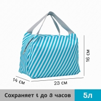 Термосумка на молнии 5 л, цвет голубой