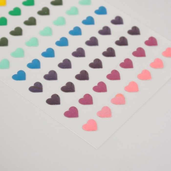 Наклейка пластик Наклейка пластик "Палитра сердечек" 20х9 см