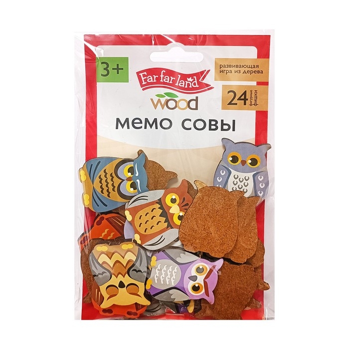 Игра настольная мемо «Совы» Far far land wood (24 фишки в коробке) Игра настольная мемо «Совы» Far far land wood (24 фишки в коробке)