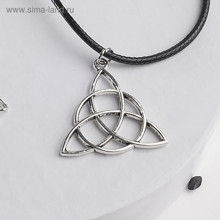 Кулон на шнурке «Трилистник», цвет чернёное серебро на чёрном шнурке, 42 см Кулон на шнурке «Трилистник», цвет чернёное серебро на чёрном шнурке, 42 см