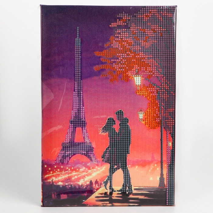 Алмазная мозаика на подрамнике с частичным заполнением «Романтика» с гирляндой, 20 х 30 см Алмазная мозаика на подрамнике с частичным заполнением «Романтика» с гирляндой, 20 х 30 см