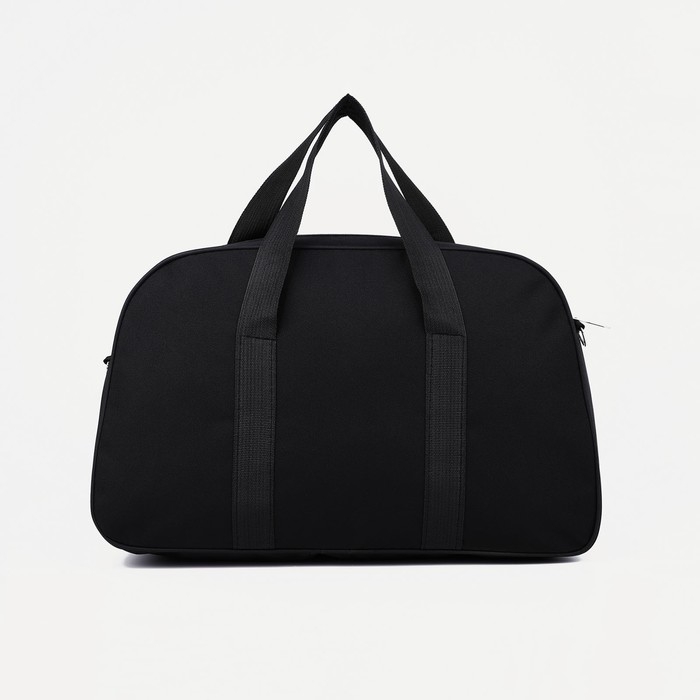 Сумка дорожная на молнии, наружный карман, длинный ремень, цвет чёрный Сумка дорожная на молнии, наружный карман, длинный ремень, цвет чёрный