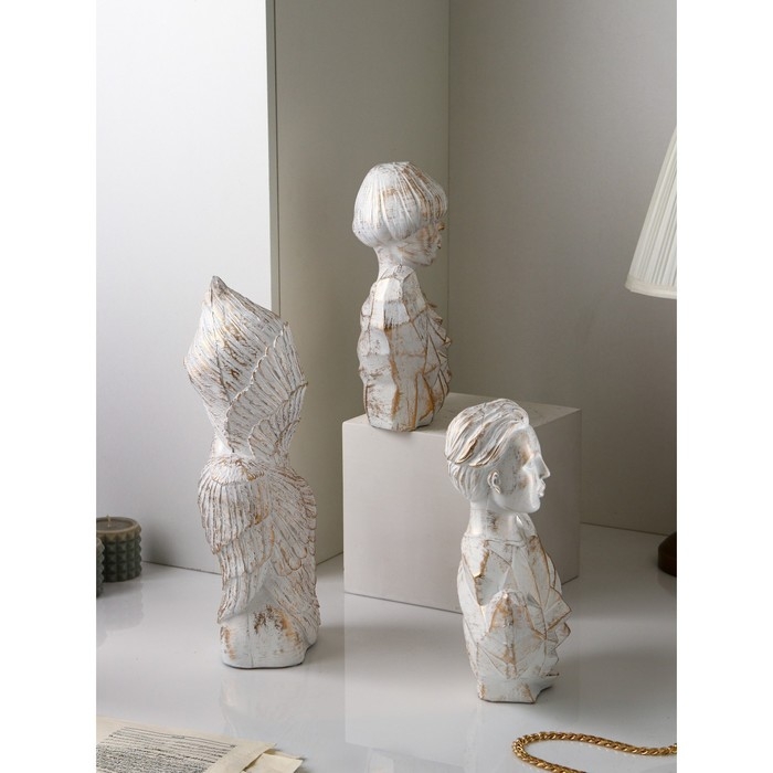 Набор фигур «Женщина воин», полистоун, 42 см, 3 шт, цвет белый Набор фигур «Женщина воин», полистоун, 42 см, 3 шт, цвет белый