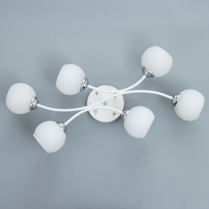 Люстра Люстра "Гелла" 6хЕ27 40Вт бело-хромовый 62х45х27 см BayerLux