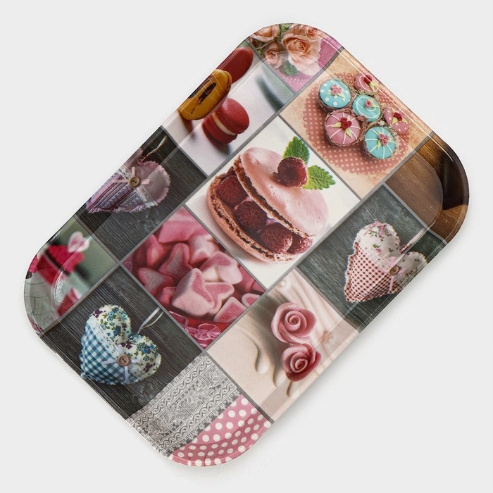 Поднос пластиковый прямоугольный Доляна «Самобранка», 30×21×1,8 см, рисунок МИКС Поднос пластиковый прямоугольный Доляна «Самобранка», 30×21×1,8 см, рисунок МИКС