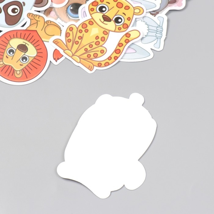 Наклейки для творчества Наклейки для творчества "Большеглазые зверята" набор 50 шт 4х8 см