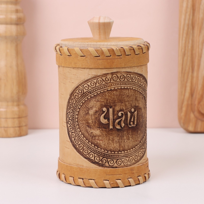 Туес &laquo;Чай&raquo;, с тиснением, 8,5&times;8,5&times;12 см, береста